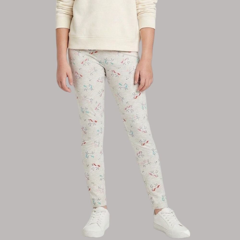 Girls Carter Size 14 Leggings Pants Gray With Multicolor Unicorns Print